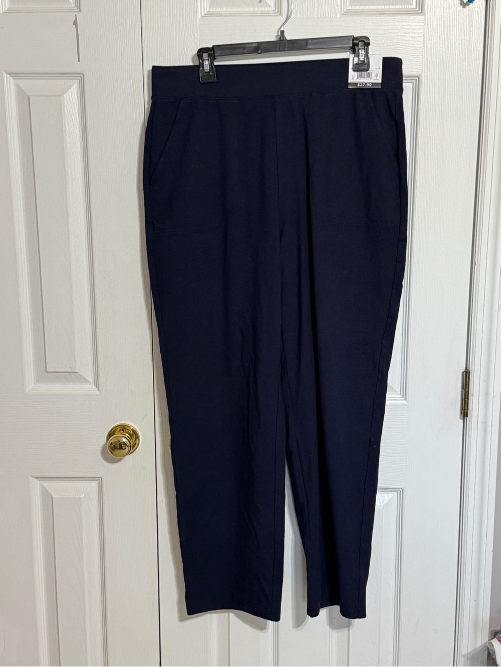 croft & barrow Women's Navy Straight-Leg Pull-On Pants